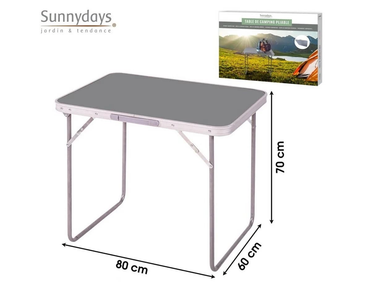 Sunnydays Campingtisch Klappbar Grau Aluminium
