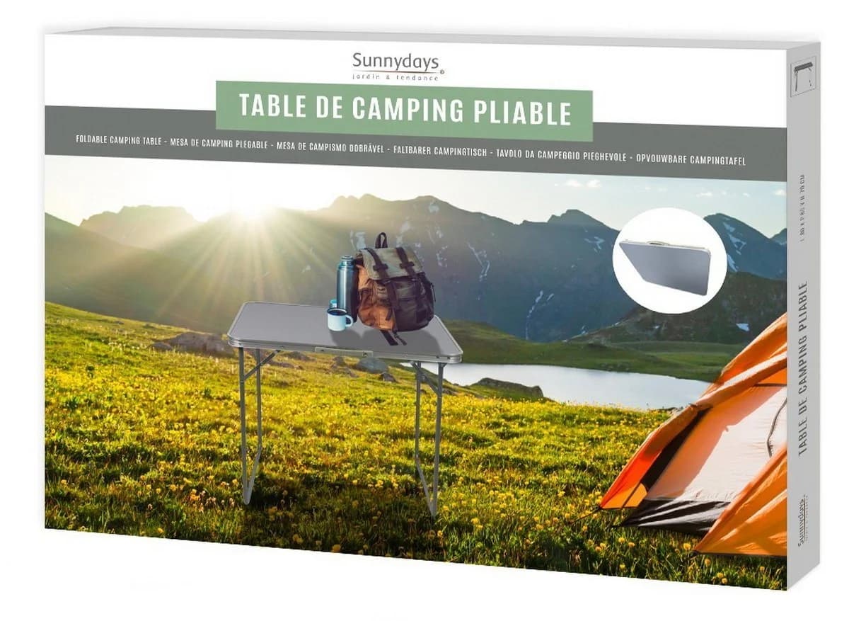Sunnydays Campingtisch Klappbar Grau Aluminium - Bild 3