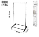 Urban Living Kleiderständer höhenverstellbar Schwarz-Silber mit Rollen Bild 1