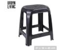 Urban Living Sitzhocker Schwarz Kunststoff Rattanoptik Bild 1