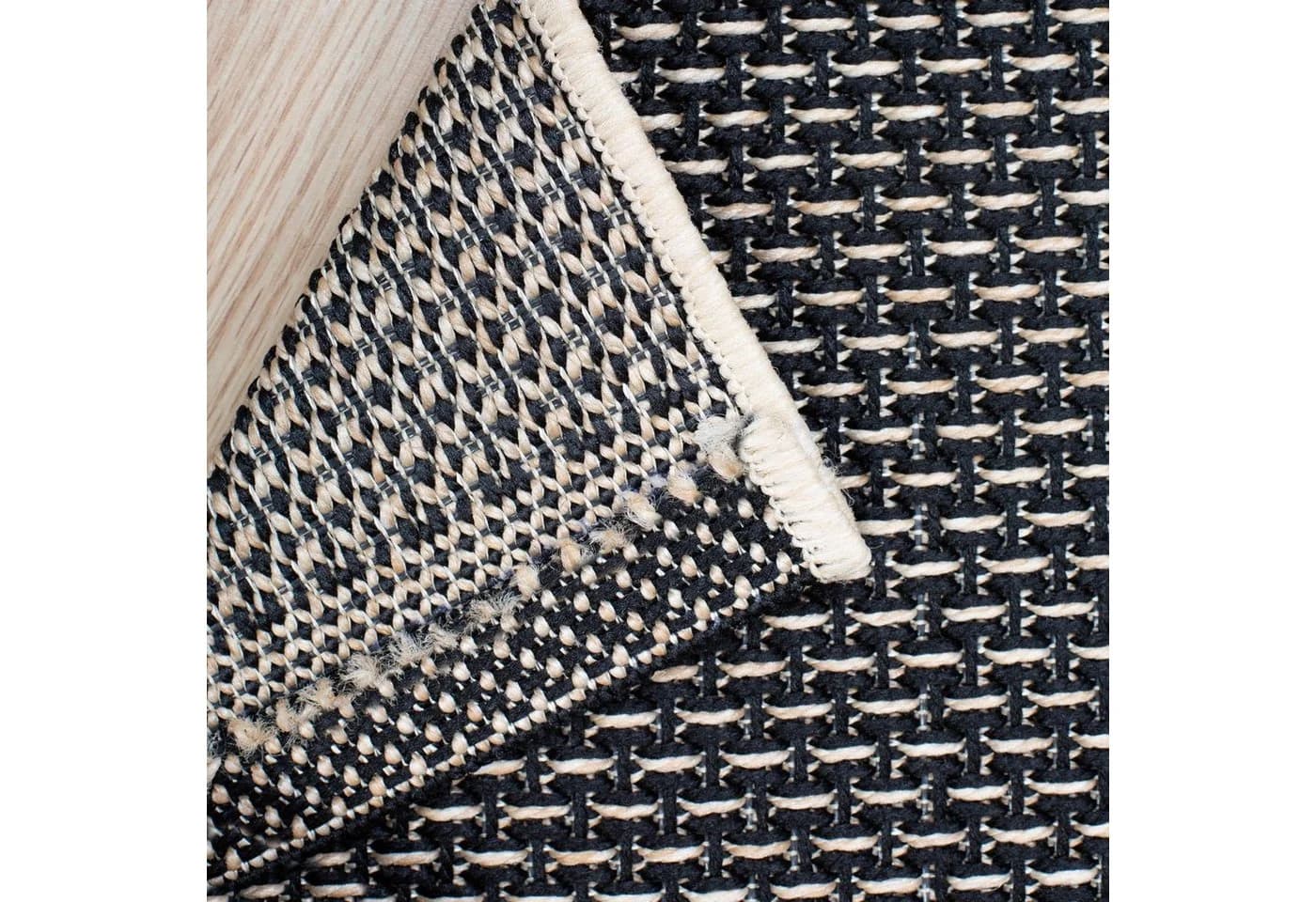 DomDeco UMAR Teppich Schwarz-Beige Flachgewebe In- & Outdoor - Bild 3