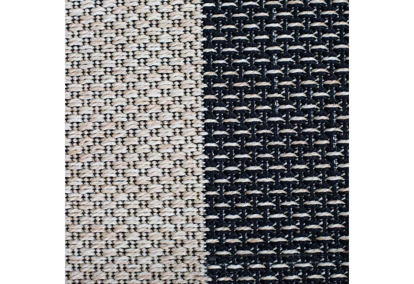 DomDeco UMAR Teppich Schwarz-Beige Flachgewebe In- & Outdoor - Bild 4