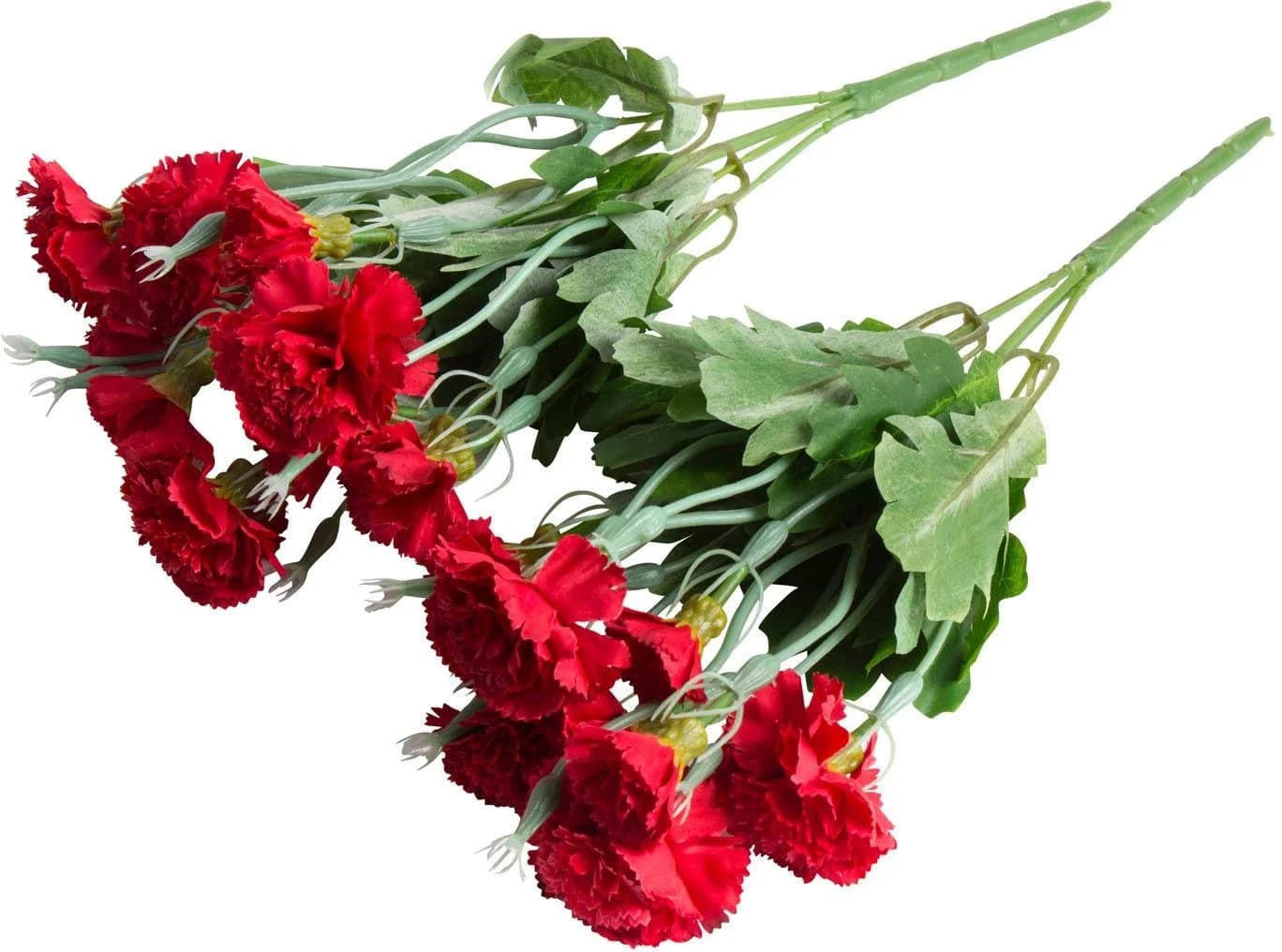 Kunstblume Nelkenbusch Rot Kunststoff