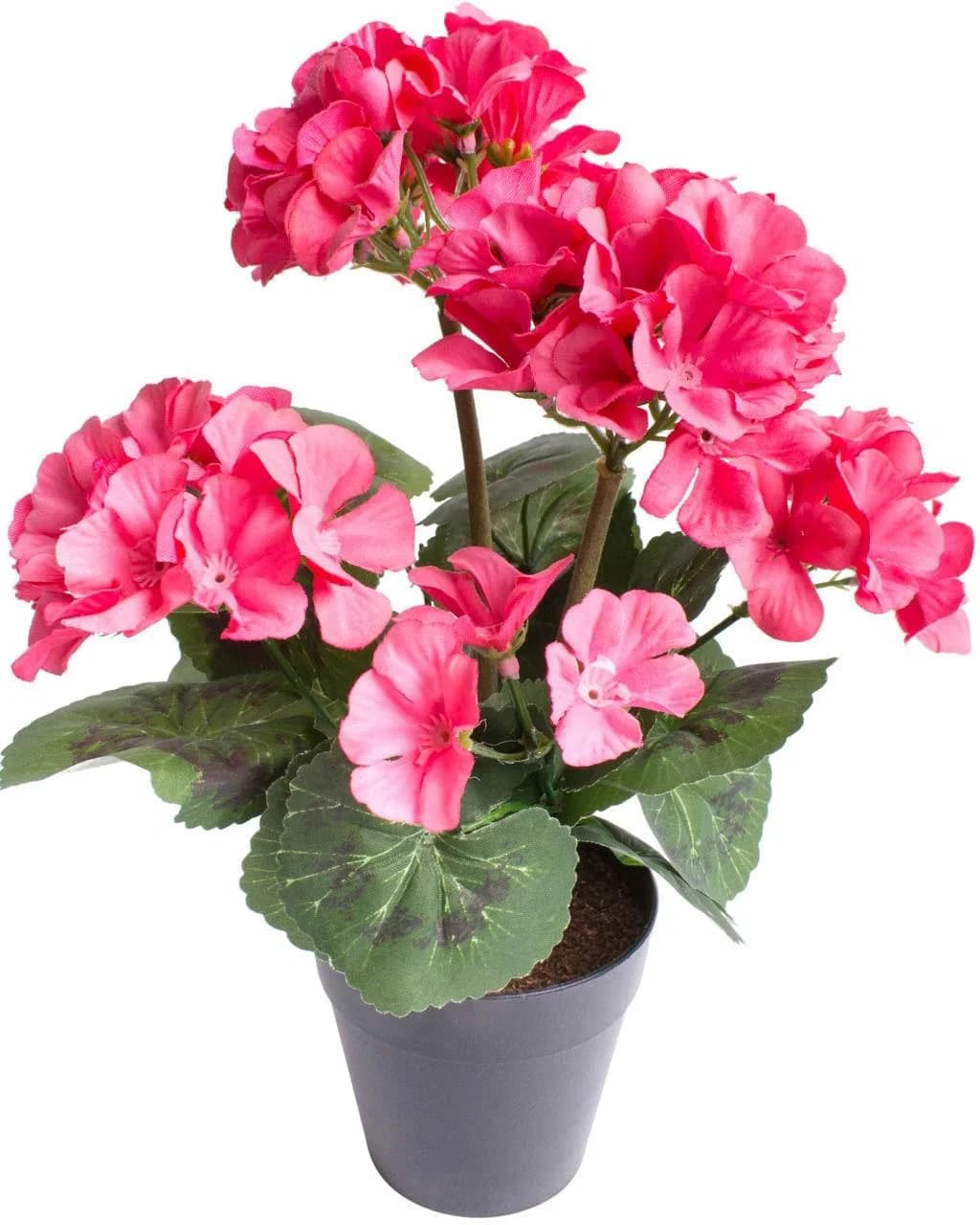 Botanic-Haus Kunstblume Geranienbusch 6 Blütenköpfe Pink - Bild 3