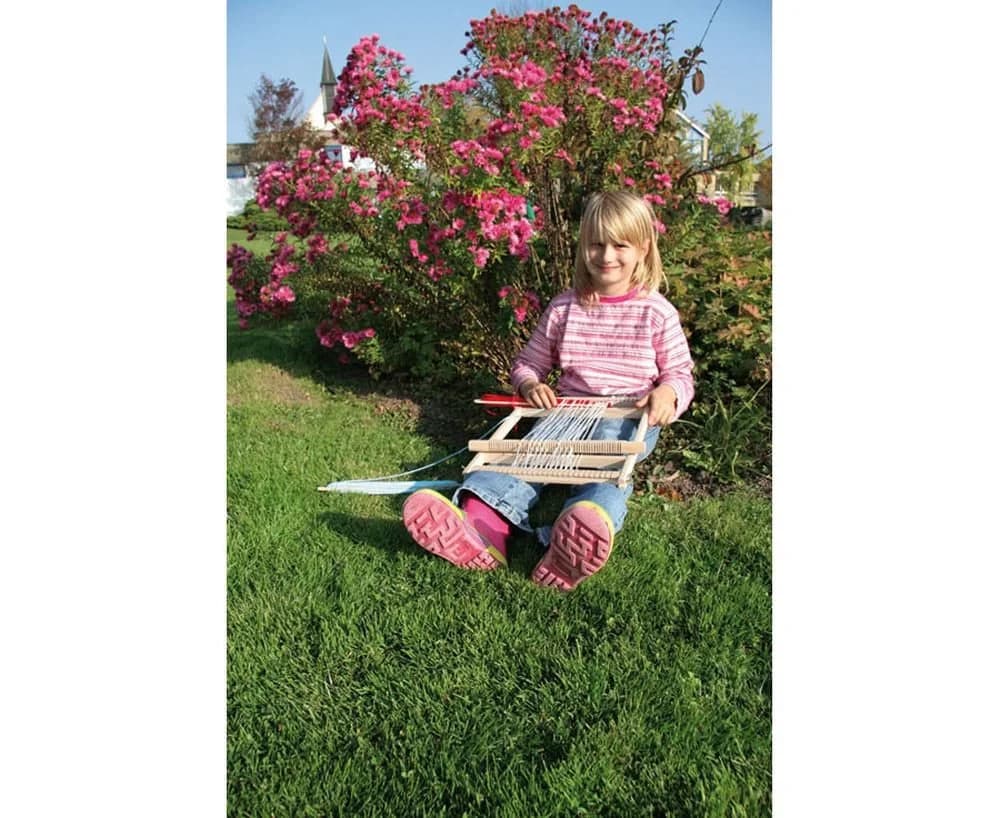 Betzold Großer Schul-Webrahmen 40x30cm Web-Set für Kinder Basteln