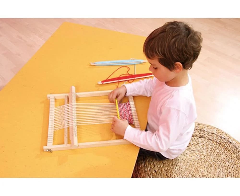 Betzold Großer Schul-Webrahmen 40x30cm Web-Set für Kinder Basteln - Bild 3
