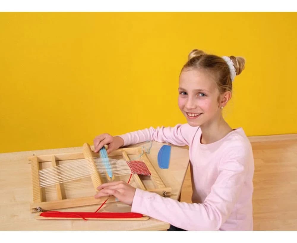 Betzold Großer Schul-Webrahmen 40x30cm Web-Set für Kinder Basteln - Bild 4
