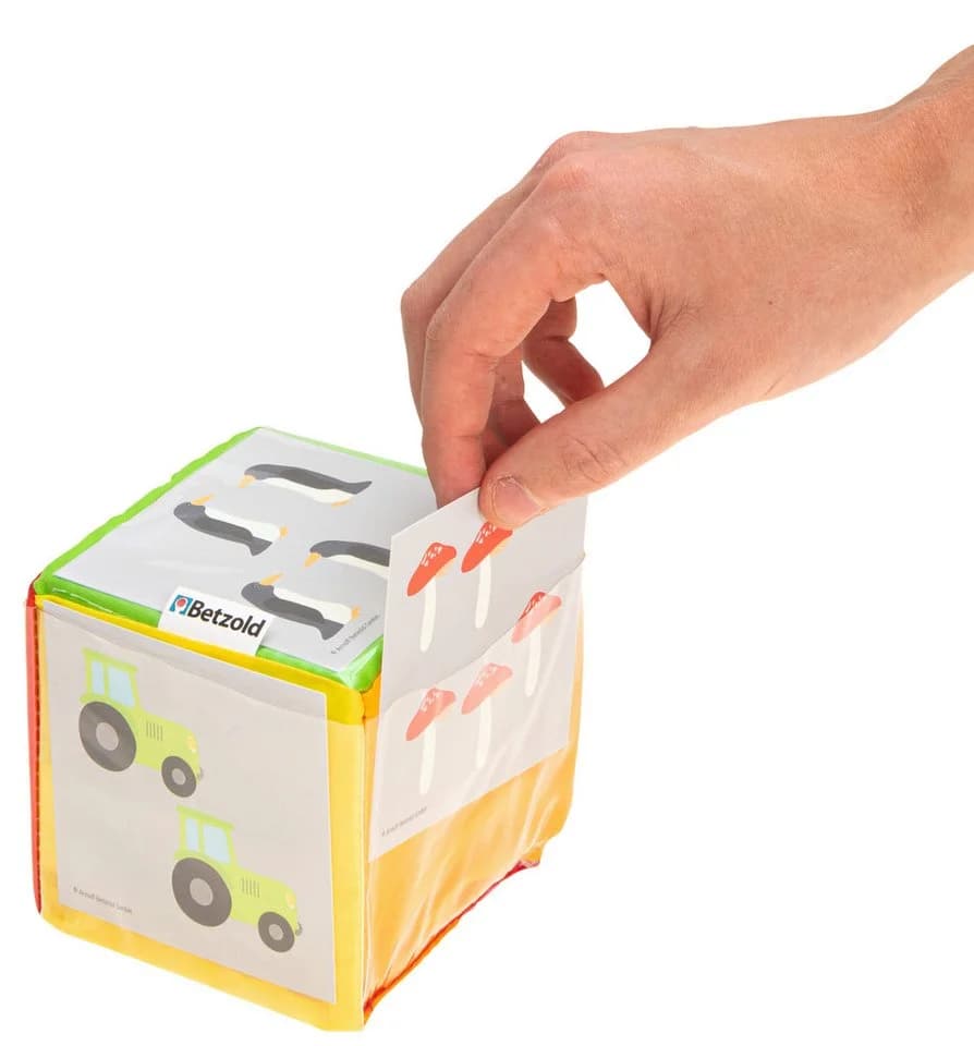 Betzold Pocket Cube Lernspielzeug Bunter Würfel mit Kartenfächern
