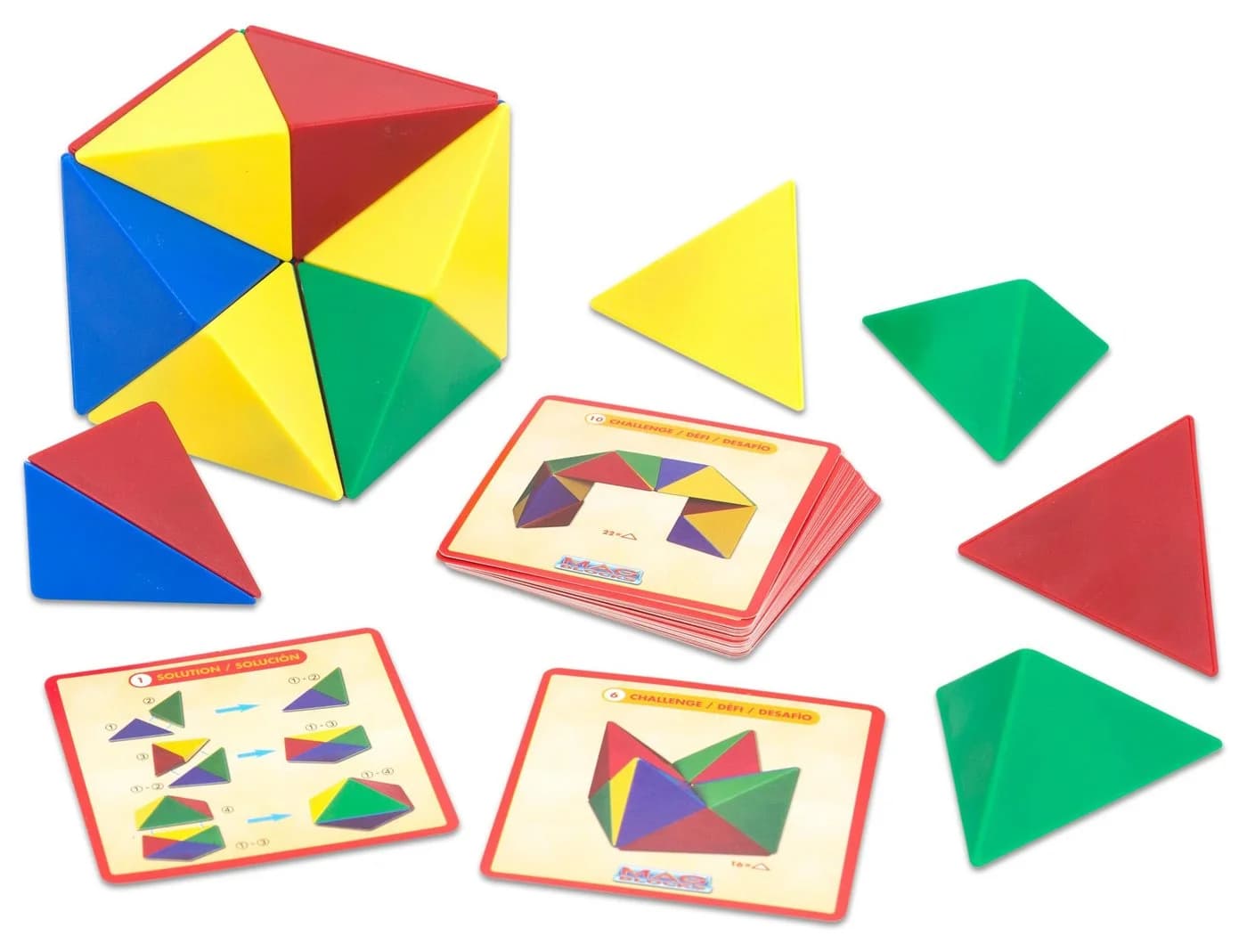 Betzold Magnetwürfel aus 24 farbigen Tetraedern - Lernspiel für Kinder
