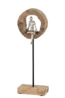 MF Dekoobjekt Reflexio Skulptur Mangoholz Aluminium silber Bild 1