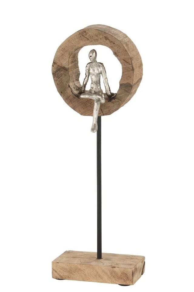 MF Dekoobjekt Reflexio Skulptur Mangoholz Aluminium silber
