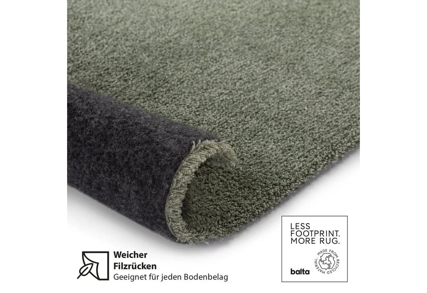 DomDeco Waschbarer Teppich FEEL Grün Modern - Bild 5