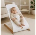 CHILDHOME Babywippe aus Buche & Stahl Weiß 3D Mesh Bild 1