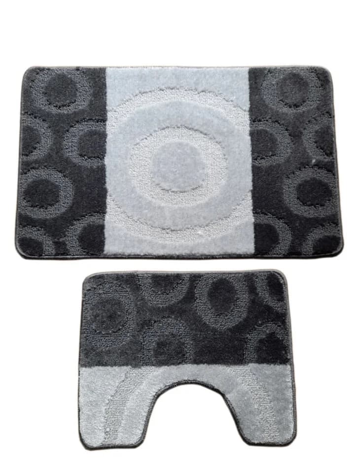 oKu-Tex Badgarnitur Brize 2-teilig Grau Schwarz Retro Polypropylen