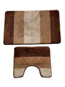 oKu-Tex Badematzen-Set Brize 2-teilig Braun Beige Gestreift Bild 1