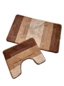 oKu-Tex Badematzen-Set Brize 2-teilig Braun Beige Gestreift Bild 2