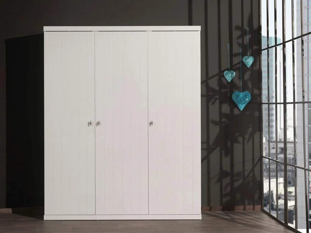Vipack Kleiderschrank Robin Weiß 3-Türer mit Stauraum - Bild 2