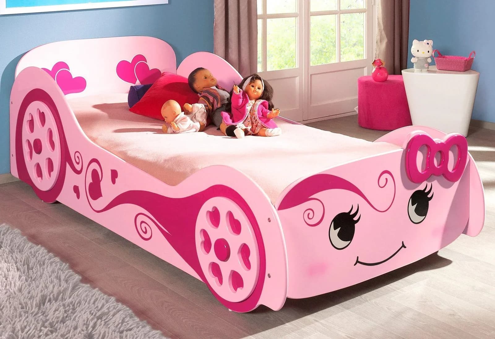 Vipack Kinderbett LoveCar Rosa mit Lattenrost - Bild 3