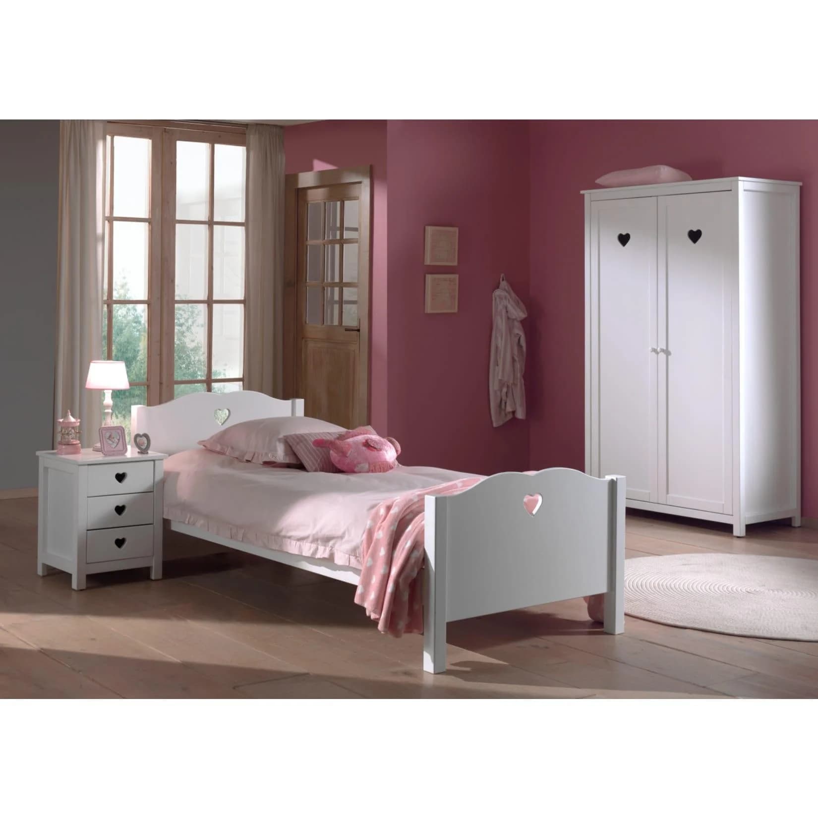 Vipack Set Amori Kinderzimmer Set mit Einzelbett und Kleiderschrank