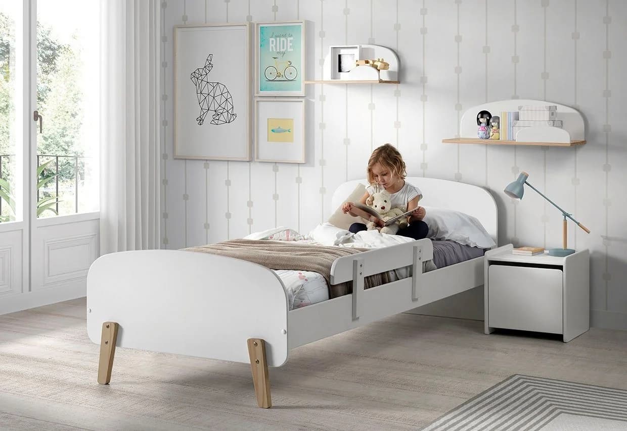 VIPACK Bettschutzgitter Kiddy Weiß - Absturzschutz für Einzelbett