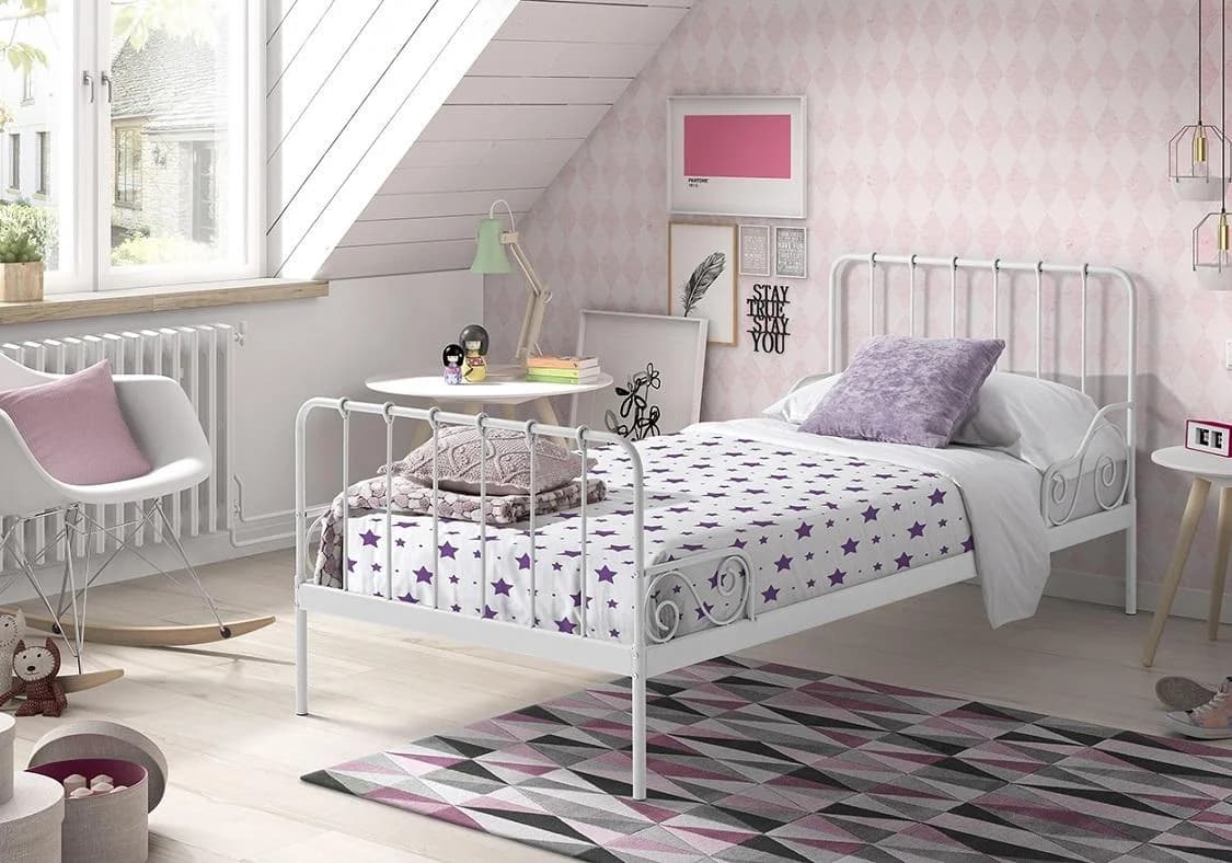 VIPACK Jugendbett Alice Metallbett Weiß 90x200 cm - Bild 2