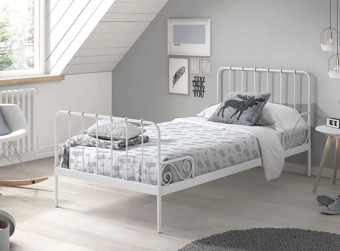VIPACK Jugendbett Alice Metallbett Weiß 90x200 cm - Bild 3