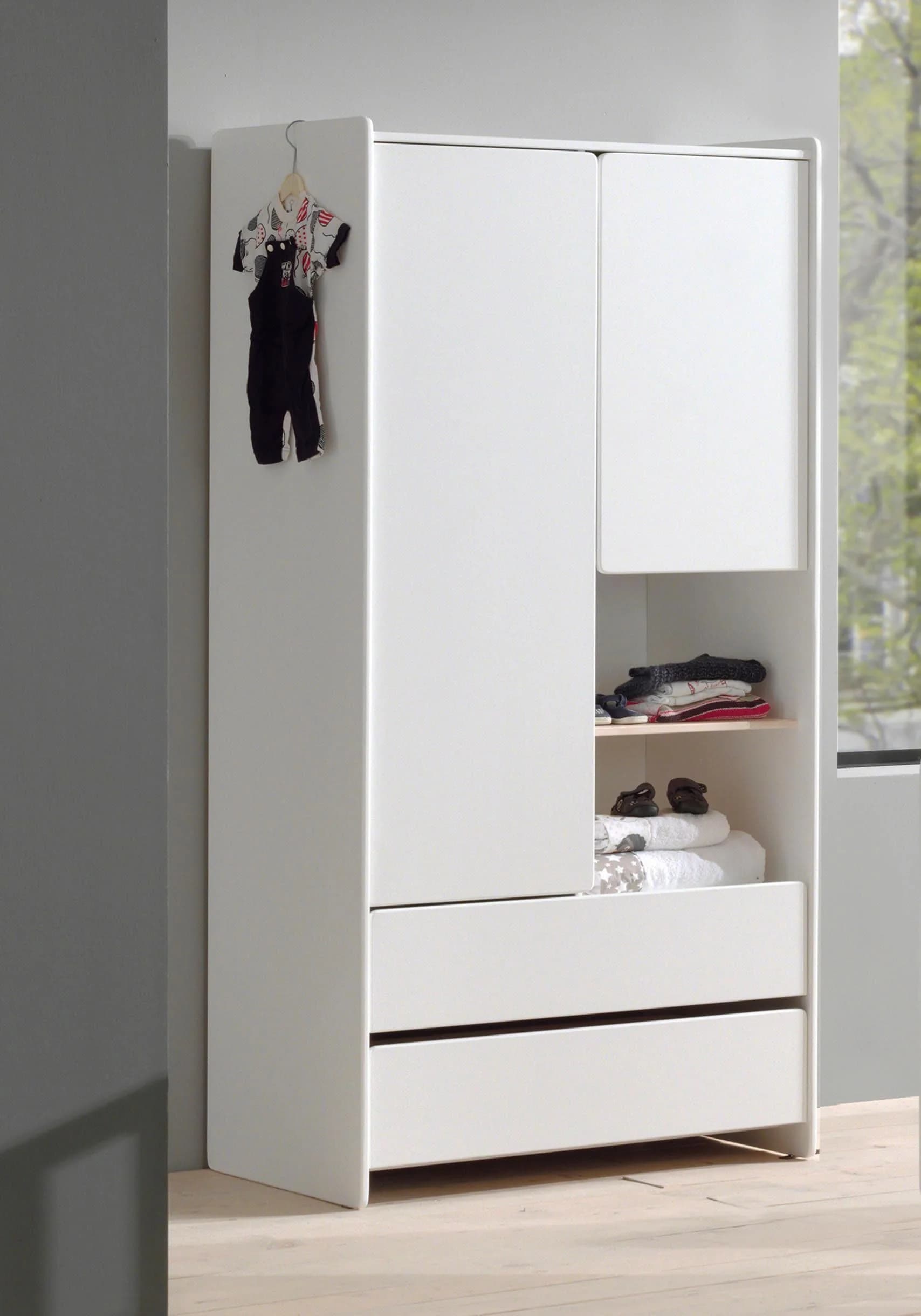 Vipack Kleiderschrank Kiddy 2-türig Weiß mit Schubladen - Bild 2