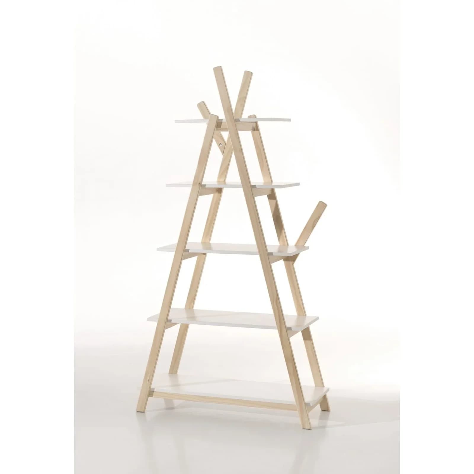 VIPACK Kinderregal Kiddy 5 Böden Weiß Kiefer MDF