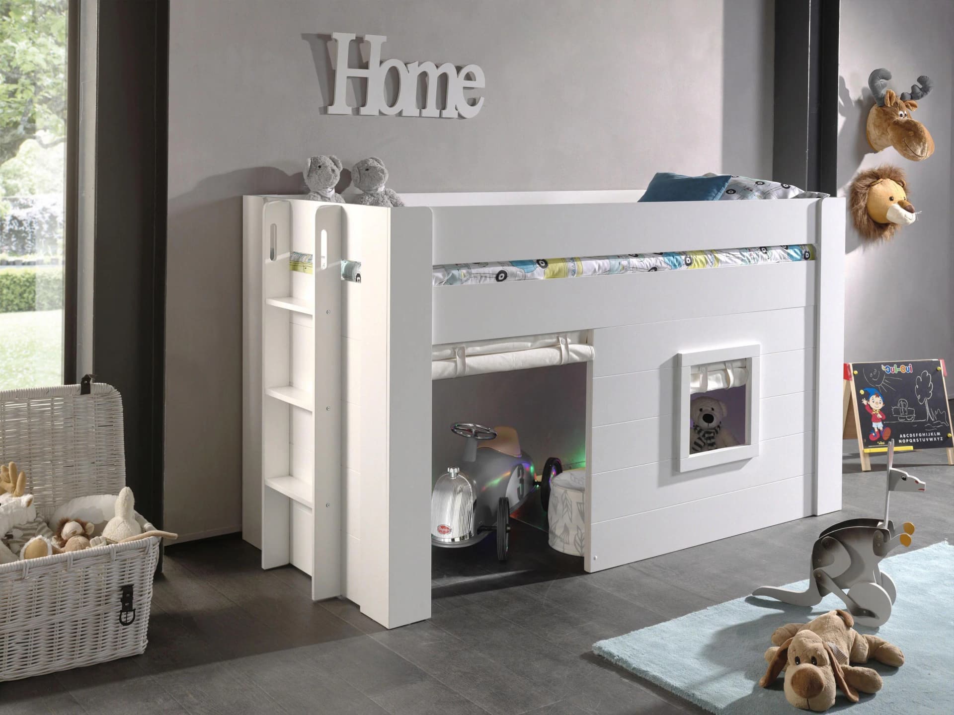 VIPACK Hochbett Noah Budenbett Weiß mit Vorhang-Set - Bild 2