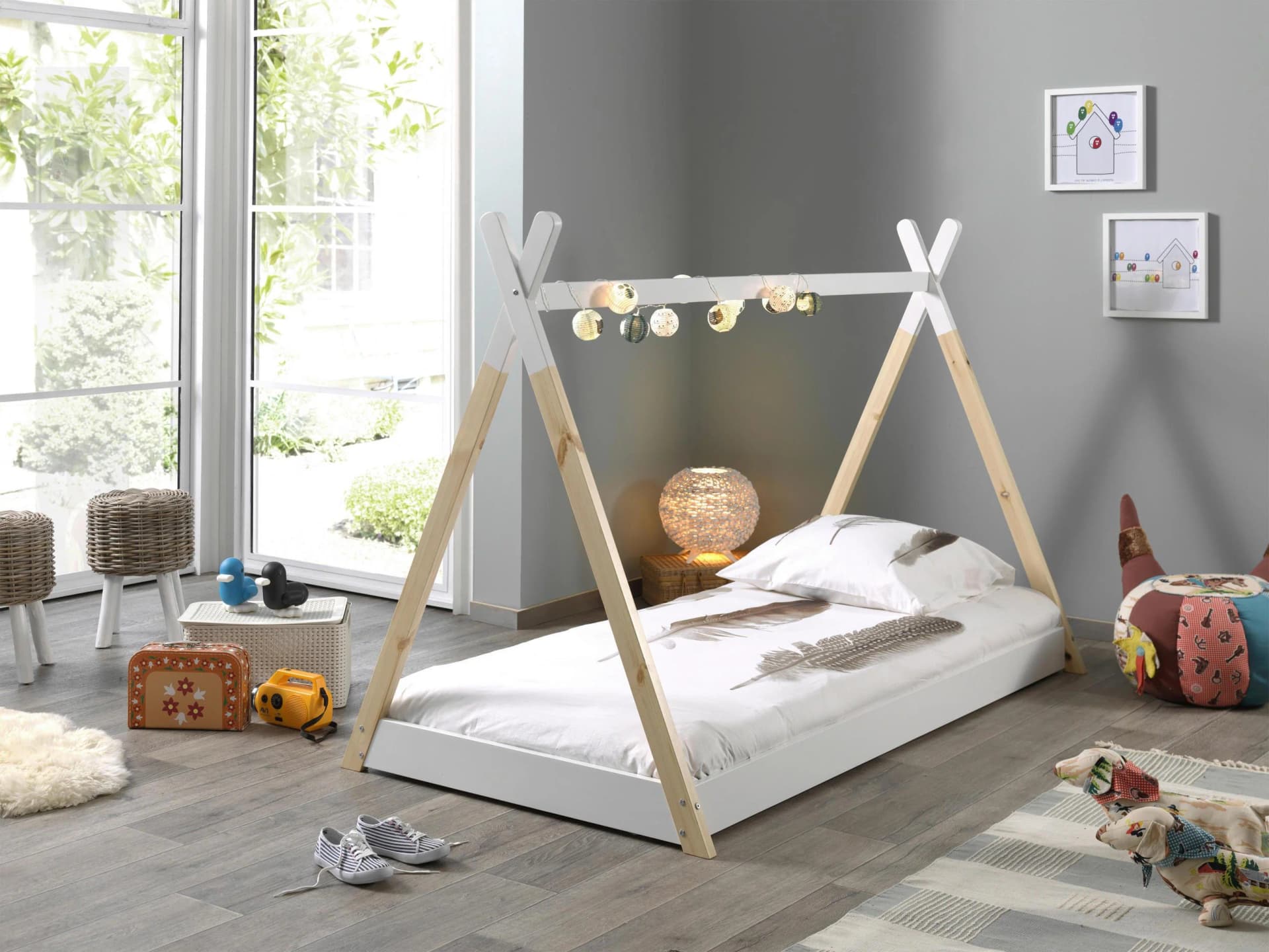 VIPACK Tipi Kinderbett Zelt-Optik Kiefer Massivholz - Bild 2