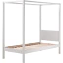 VIPACK Himmelbett Pino Kiefer massiv weiß lackiert mit Himmelgestänge Bild 1