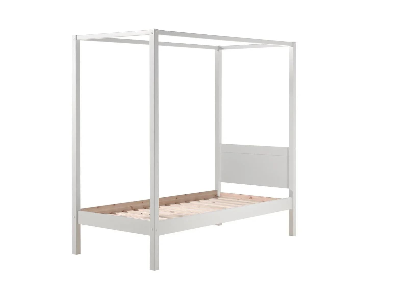 VIPACK Himmelbett Pino Kiefer massiv weiß lackiert mit Himmelgestänge - Bild 2