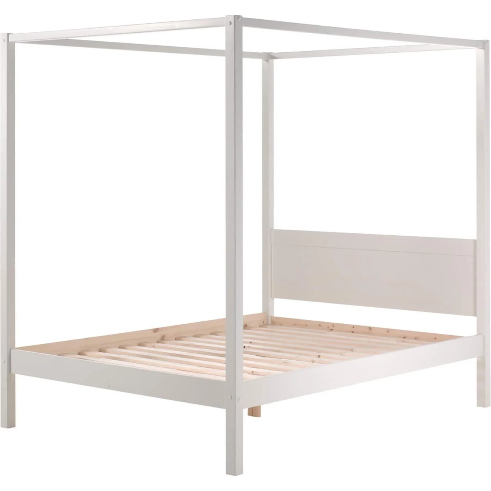 VIPACK Himmelbett Pino Kiefer massiv weiß lackiert