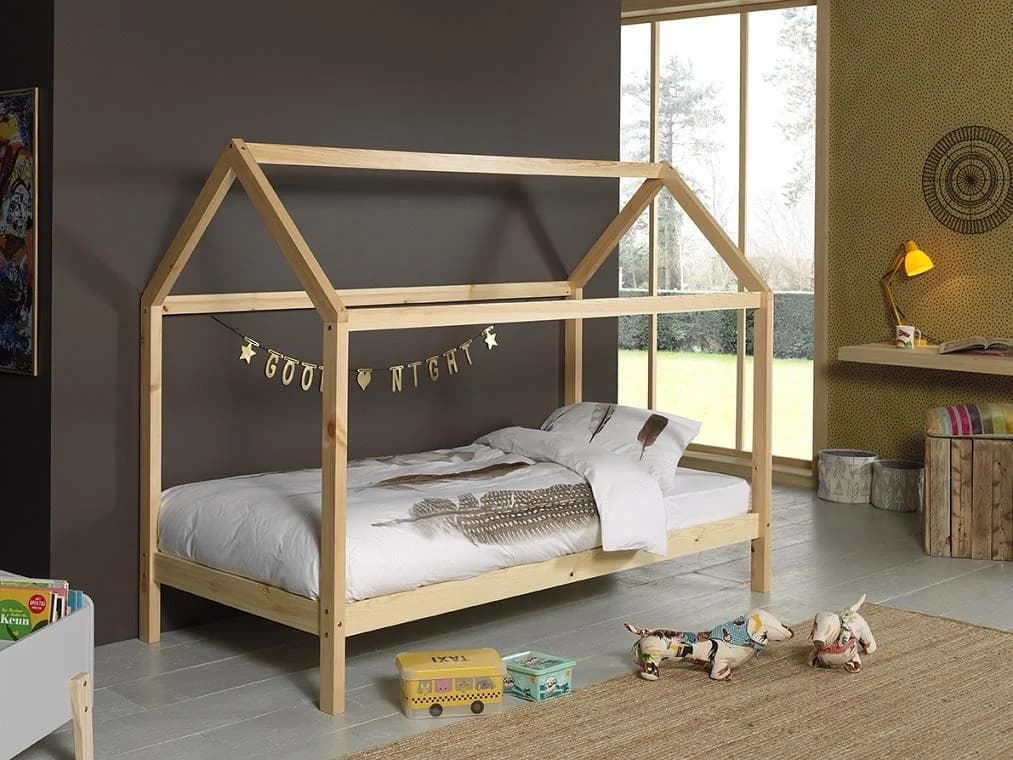VIPACK Hausbett Dallas Kiefer massiv mit Bettschublade