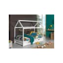 VIPACK Hausbett Dallas Weiß Kiefer massiv mit Stauraum Bild 1
