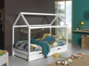 VIPACK Hausbett Dallas Weiß Kiefer massiv mit Stauraum Bild 2