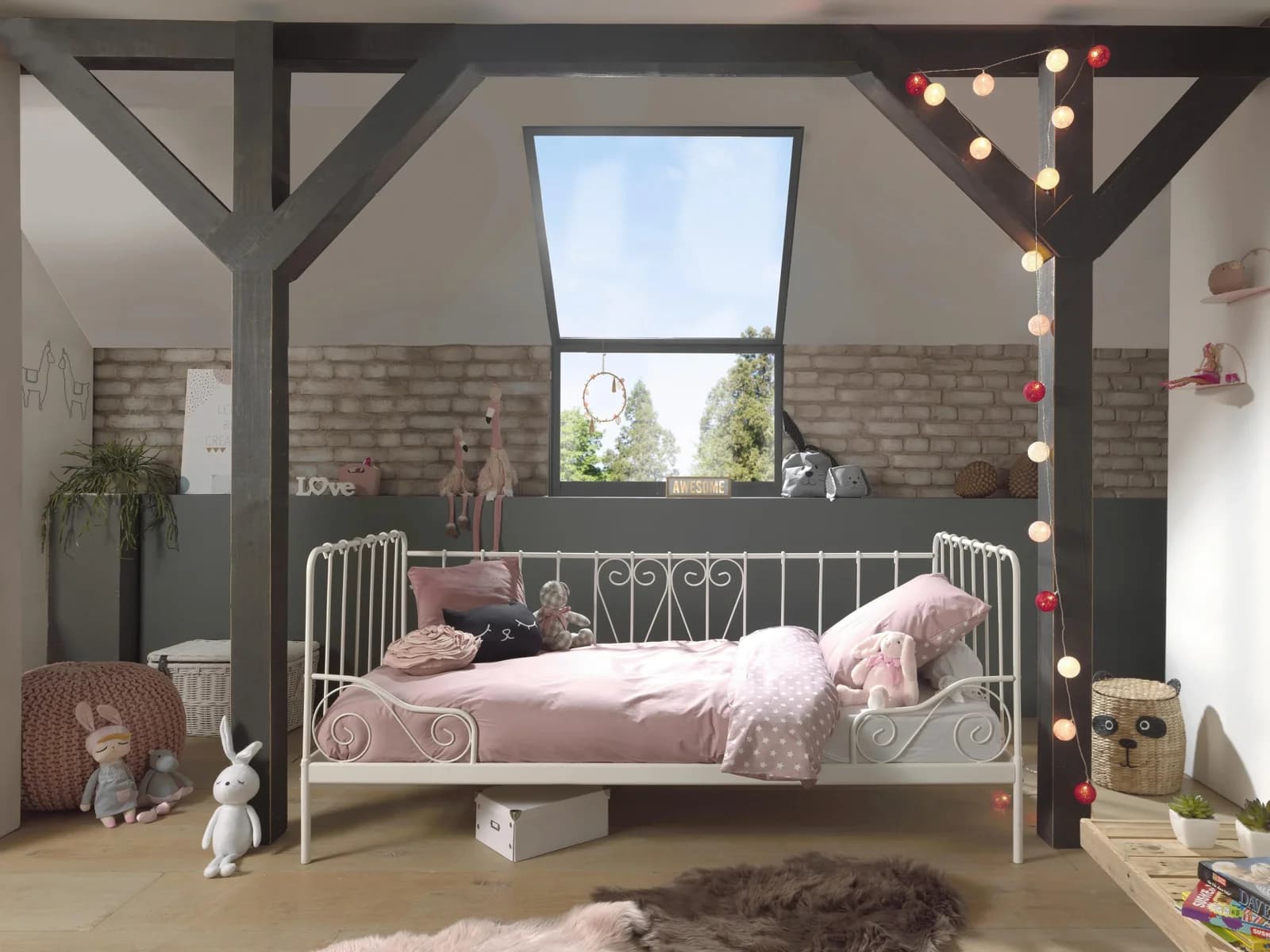 VIPACK Jugendbett Alice Metall Weiß Nostalgisches Design - Bild 5