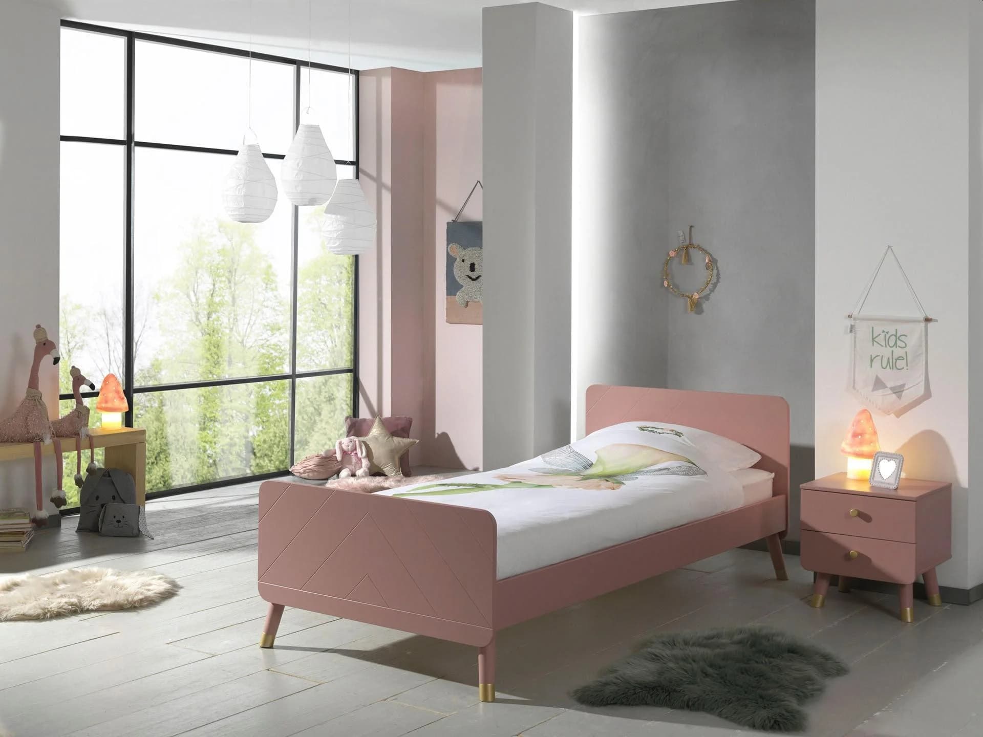 Jugendzimmer-Set VIPACK Billy Rosa Bett & Nachttisch