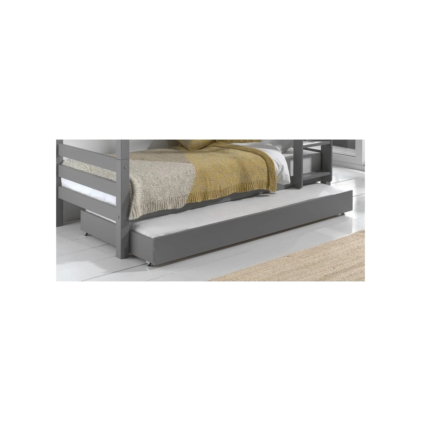 Vipack Bettschublade Pino Grau Kiefer Unterschiebbar