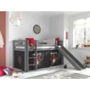 VIPACK Hochbett Pino Grau mit Rutsche und Textilset Bild 1