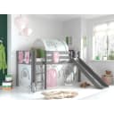 VIPACK Hochbett Pino Grau Massivkiefer mit Tunnel Bild 1