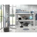 VIPACK Hochbett Pino Weiß Kiefer Massivholz mit Schreibtisch Bild 1