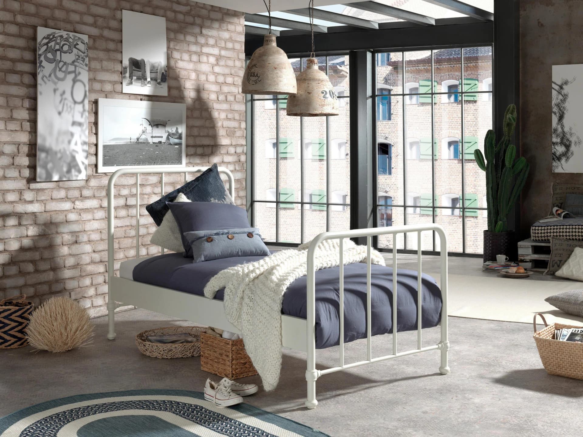VIPACK Jugendbett Bronxx Metallbett 90x200 cm Weiß - Bild 2