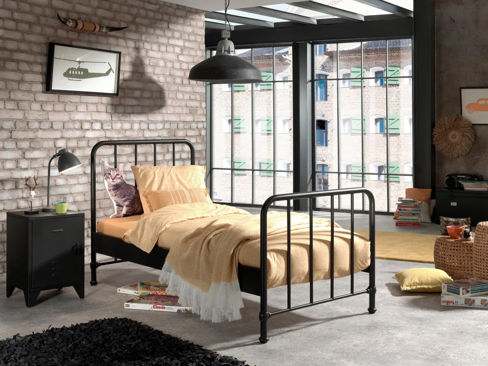 VIPACK Jugendbett Bronxx Metallbett Schwarz 90x200 cm - Bild 2