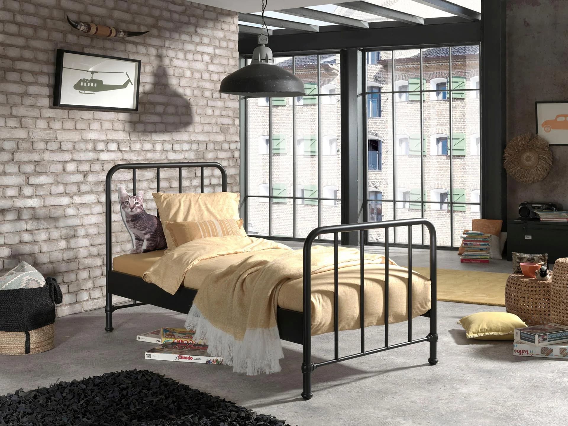 VIPACK Jugendbett Bronxx Metallbett Schwarz 90x200 cm - Bild 3