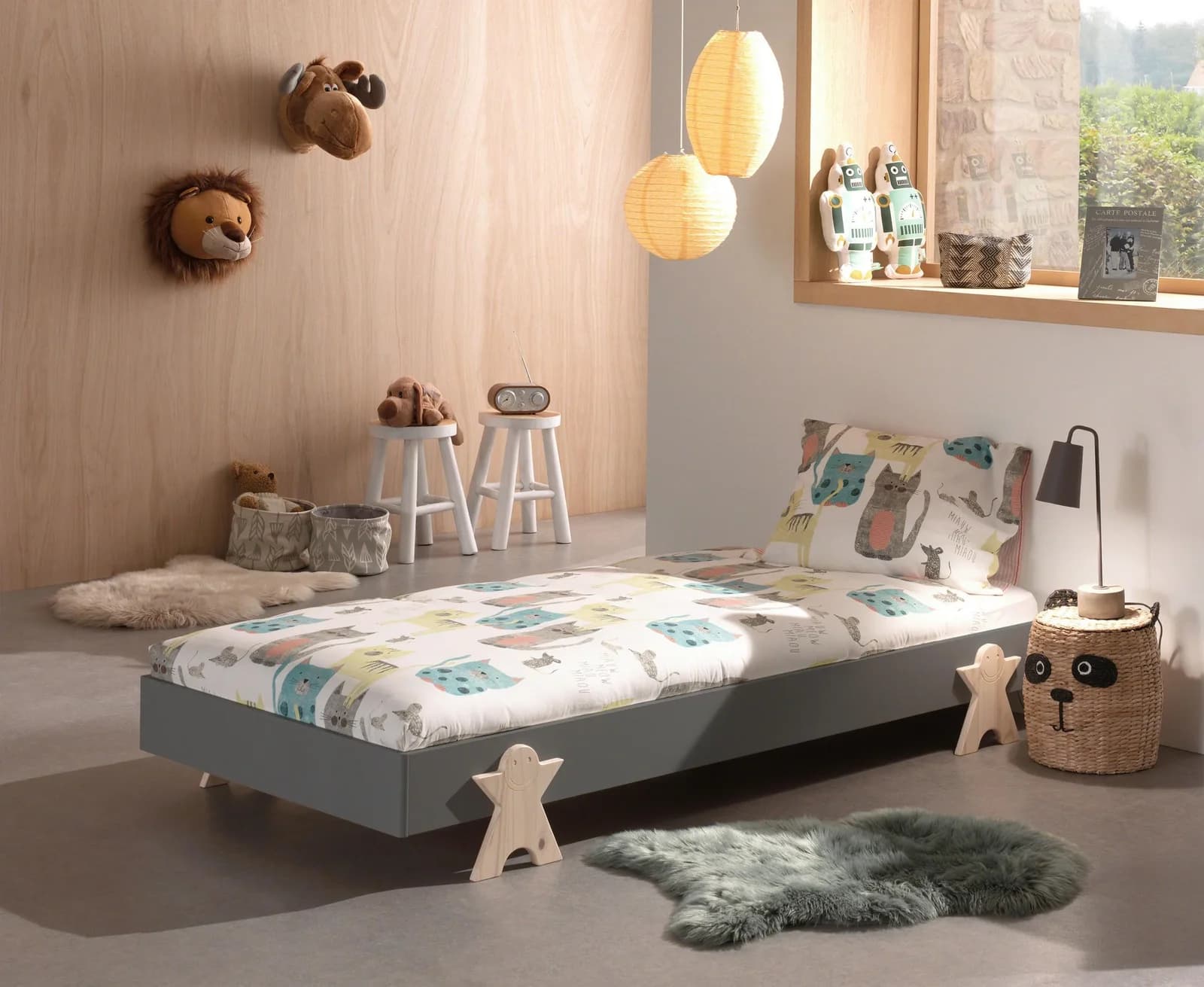 VIPACK Kinderbett Modulo Grau Stapelbar mit Rolllattenrost - Bild 2