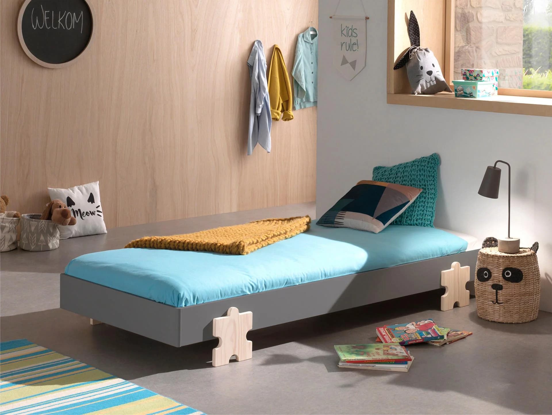 VIPACK Kinderbett Modulo Grau Stapelbar mit Rolllattenrost - Bild 3