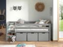 VIPACK Spielbett Pino Grau Kiefer massiv mit 3 Rollboxen Bild 2
