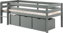 VIPACK Spielbett Pino Grau Kiefer massiv mit 3 Rollboxen Bild 3