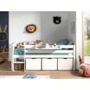 VIPACK Spielbett Pino Kiefer Weiß mit Rollboxen und Rost Bild 1